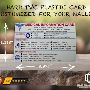Custom Medical ID Card: Wallet Size PVC Card
