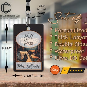 Camping Hall Passes for Teachers: Personalized Classroom Decor, Set of 5