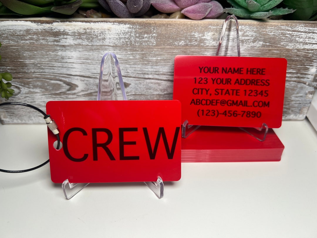 CREW LUGGAGE TAG for Your Bag or Carry on Double Sided Etsy