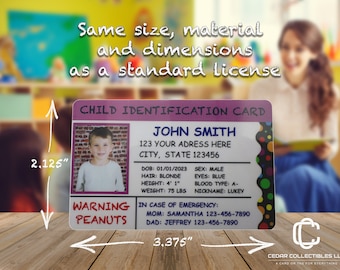 Custom Child ID Badge: Pokadot Design, Safety Card