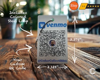 Custom Venmo and Cash App QR Code PVC Tag | Personalized Scan-to-Pay Wallet & Bag Accessory