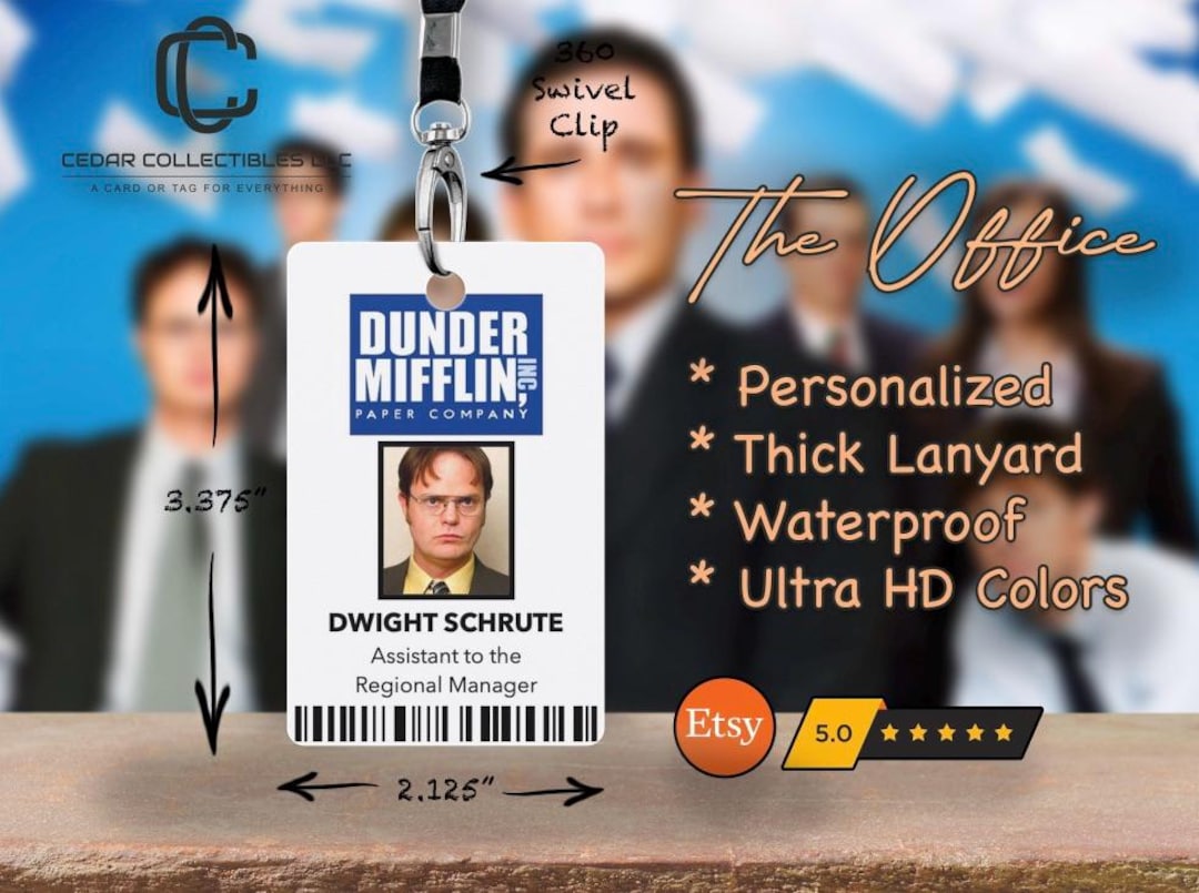 DWIGHT SCHRUTE ID the Office Identification Badge for Halloween Movie ...