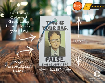Dunder Mifflin Luggage Tag: The Office, Funny Vacation Bag Tag #450