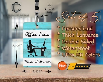 Personalized Teacher Hall Pass Set: Custom Classroom Decor