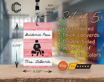 Personalized Teacher Hall Pass Set: Custom Classroom Decor