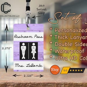 Personalized Teacher Hall Pass Set: Custom Classroom Decor