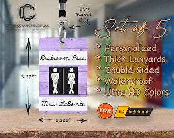 Personalized Teacher Hall Pass Set: Custom Classroom Decor