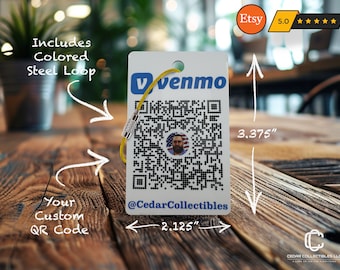 Custom Venmo QR Code Tag: Scan to Pay PVC Card