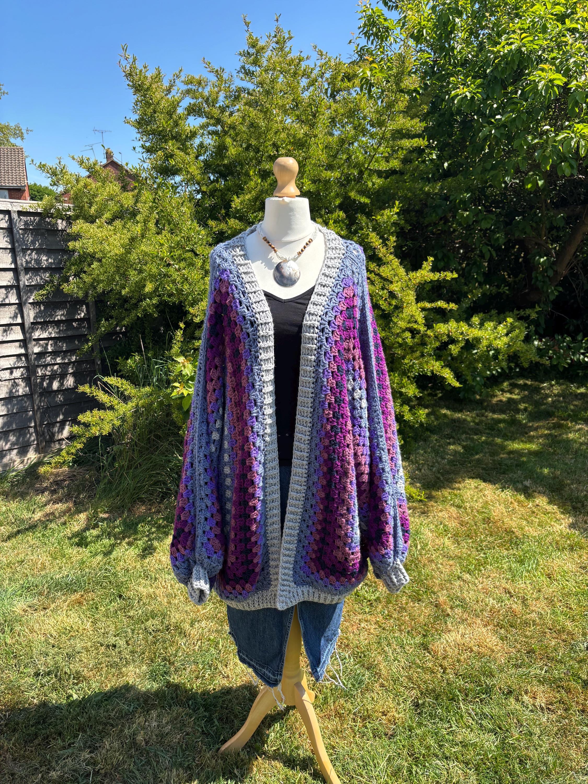 大きめ　ゆったり CARDIGAN HEXAGON 2023AW✨　ENFOLD Super Snugglery The - Pattern Crochet Free - Cardigan Hexagon Chunky トップス