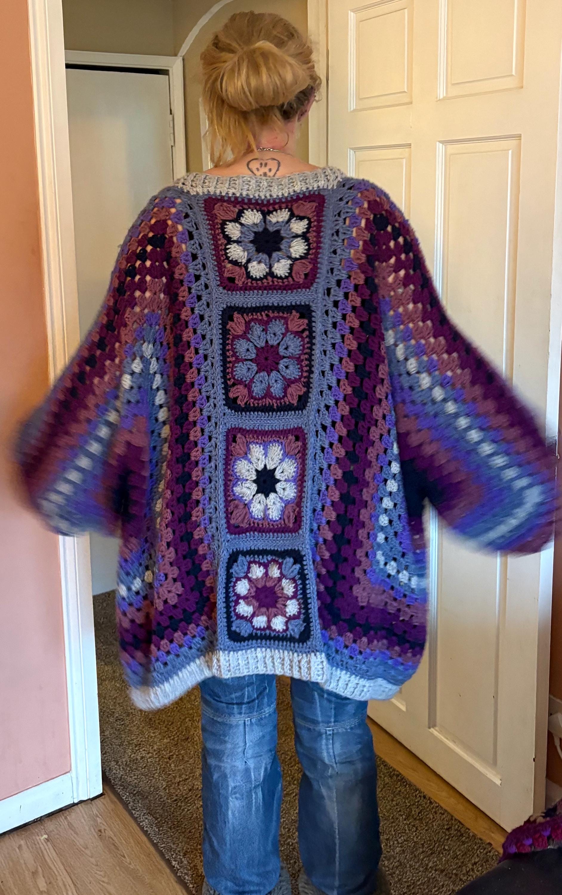 美品✨ ロージーモンスター viola crochet cardigan 完売品 Crochet Cardigan Pattern | Purple Haze Oversized Hexagon Cardigan