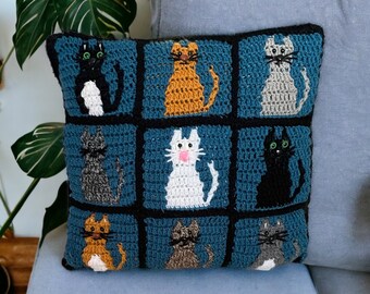 Pattern | The Crazy Cat Lady Mosaic Crochet Cushion Pattern