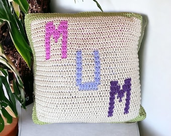 Patrón de cojín de crochet con mosaico de tulipanes - Regalo de crochet para el Día de la Madre (PDF digital)