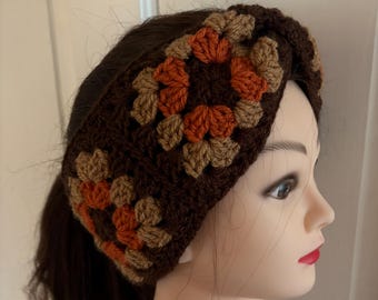 Crochet Headband Pattern | Crocheted Boho Granny Square Ear Warmer (PDF Pattern)