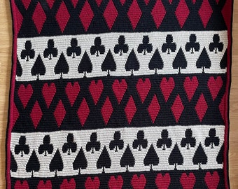 Personalisierte Spielkarte Decke Mosaik häkeln Muster