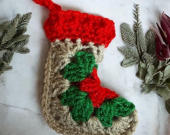 Padrão de crochê para meia de Natal Mini Grandma Cluster (Padrão em PDF)
