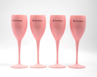 Veuve Clicquot Acryl Flutes Cup Ice Champager Imperial 4pcs. in Pink