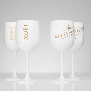 MOET Chandon White Glasses Imperial Champagne Limited Ibiza Edition NEW 4 PIECES