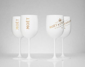 MOET Chandon White Glasses Imperial Champagne Limited Ibiza Edition NEW 4 PIECES