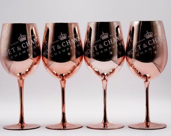 Copa de champán Moët & Chandon Bronze Imperial, juego de 4, cristal auténtico