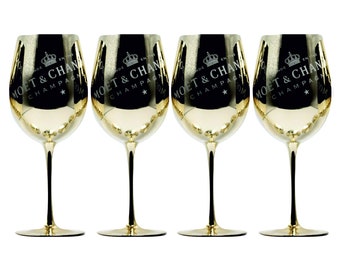 Moet Chandon glasses in GOLD Imperial Chamgagner Limited Ibiza Edition