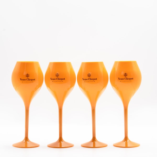 Veuve Clicquot Acrylic Flutes Cup Ice Champagne Imperial 4pcs. in Orange New Collection 2023