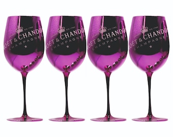 Moet Chandon Glas Pink Imperial Champagner 4 Stück Echtglas