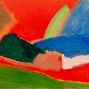 Pintura abstracta al óleo sobre cartón. "Composición 15.03.24" 40 x 60 cm. Irpin, Ucrania. Firmada por el artista. Sin marco.