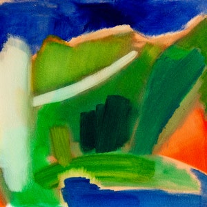 Pintura abstracta al óleo sobre cartón. "Composición 05.03.2024", 35 x 45 cm. Irpin, Ucrania. Firmada por el artista. Sin marco.