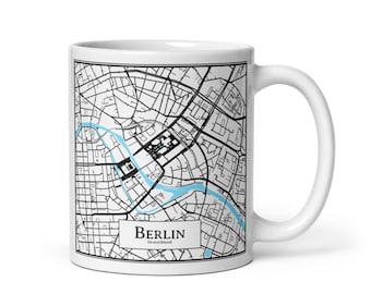 Tazza con mappa della città di Berlino – mappa della città della Germania – tazza regalo souvenir – regalo per uomini e donne – idea regalo