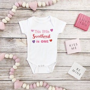 Candy heart birthday, valentines birthday shirts, one year old outfit, valentines 1st birthday