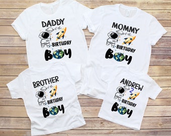 Astronaut birthdayShirt, space birthday Tee, family astronaut shirts, family rocket shirt, matching birthday boy