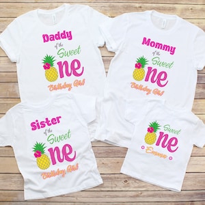 Pineapple 1st Birthday Matching Family Shirts,Hawaii Birthday, Tutti Frutti, pineapple birthday gift shirt, girl birthday shirt