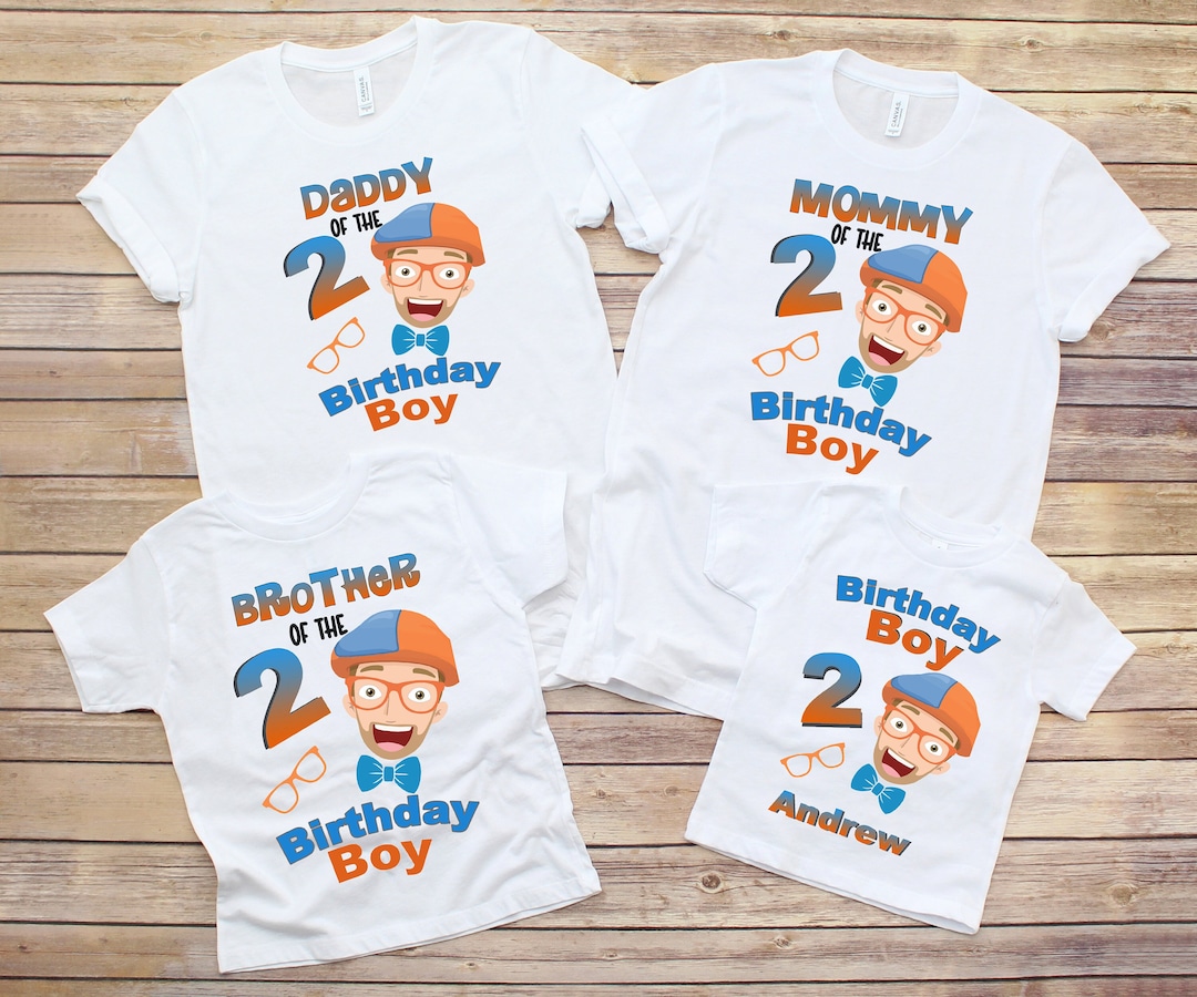 Blippi Birthday Shirt Kids Birthday Shirt Blippiness Blippi Etsy