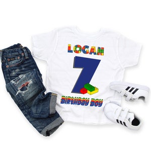 Building blocks birthday shirt, master builder birthday shirt, birthday boy shirt, birthday girl shirt
