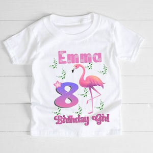 Flamingo birthday shirts,  birthday girl shirt, tropical birthday shirt