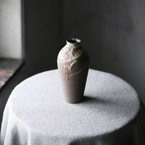 Handmade Ceramic Vase - Brown & Green