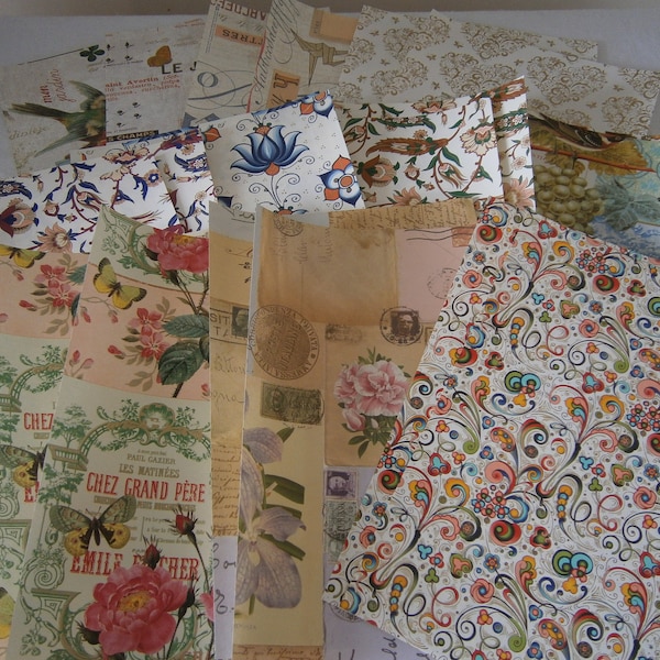 Florentine Paper Unique Vintage Floral Nature Junk Bullet Journal Collage