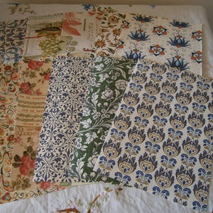 Unique Florentine Paper Vintage Floral Nature Junk Journal for Collage or Ephemera Super Cool, Sparkly Gold and Lovely!