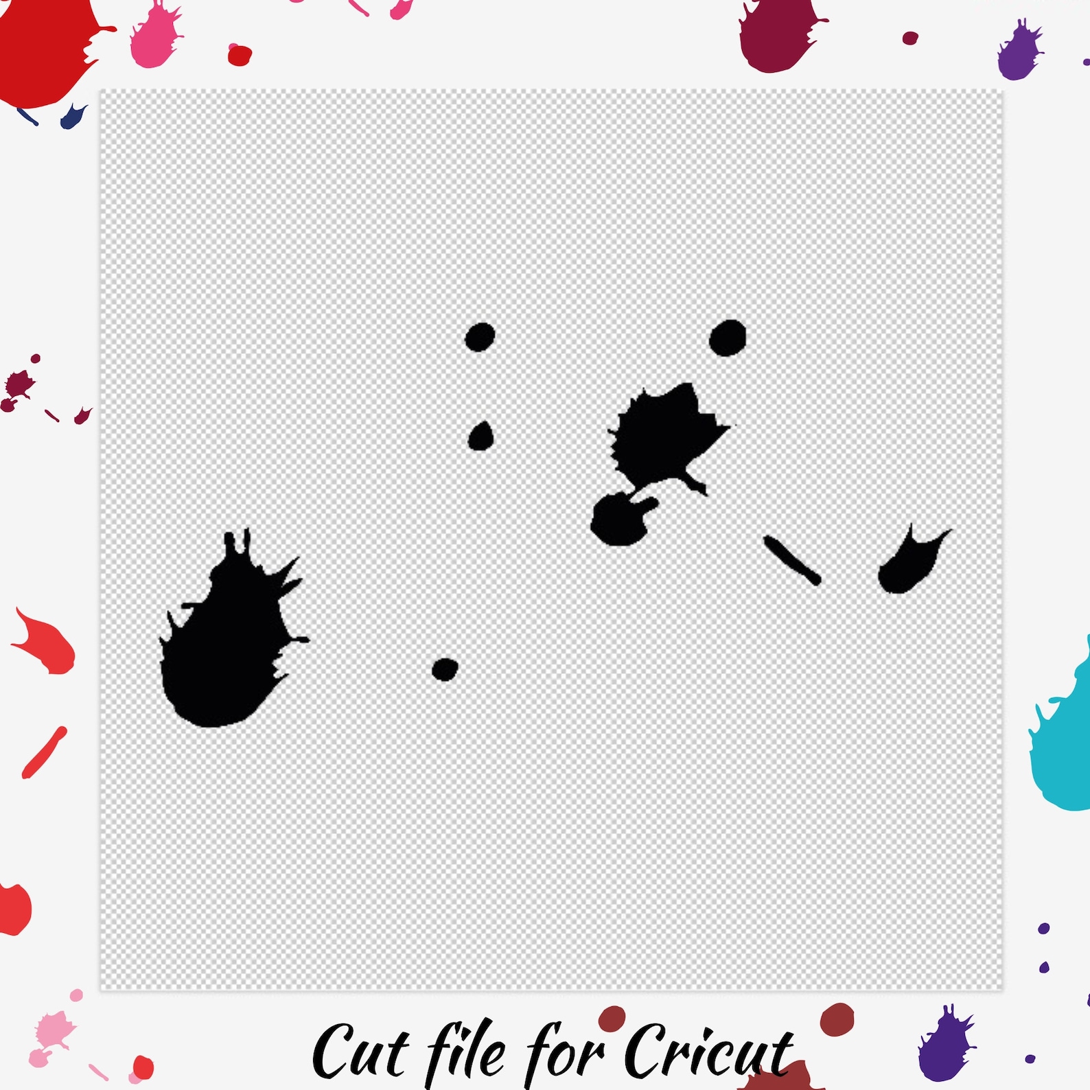 Set of 15 Paint Splatter Svg,colorful Paint Splatter,paint Spatter