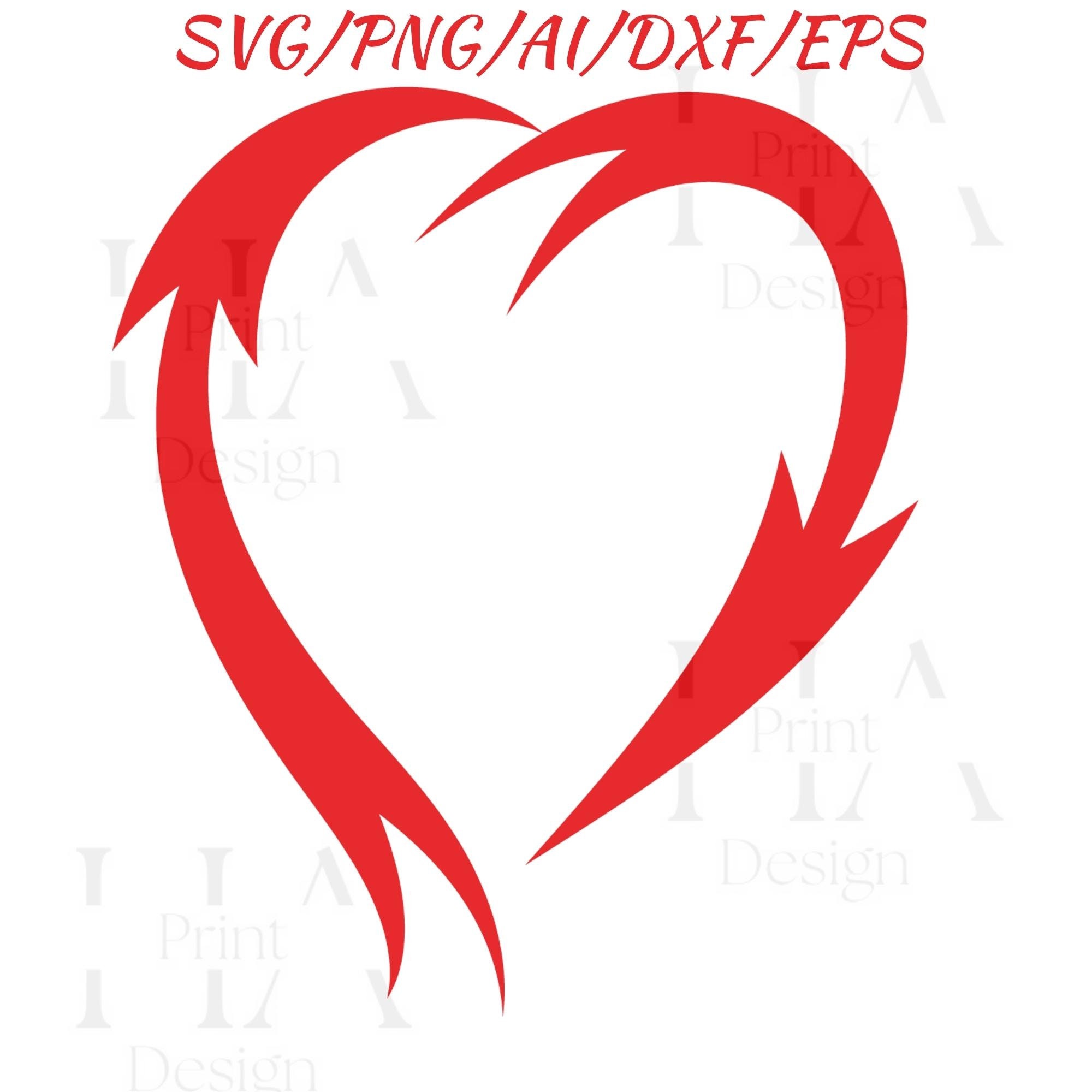 Red and Black Heart Set of 2 SVG Heart Clipart Bundle of 2 Etsy