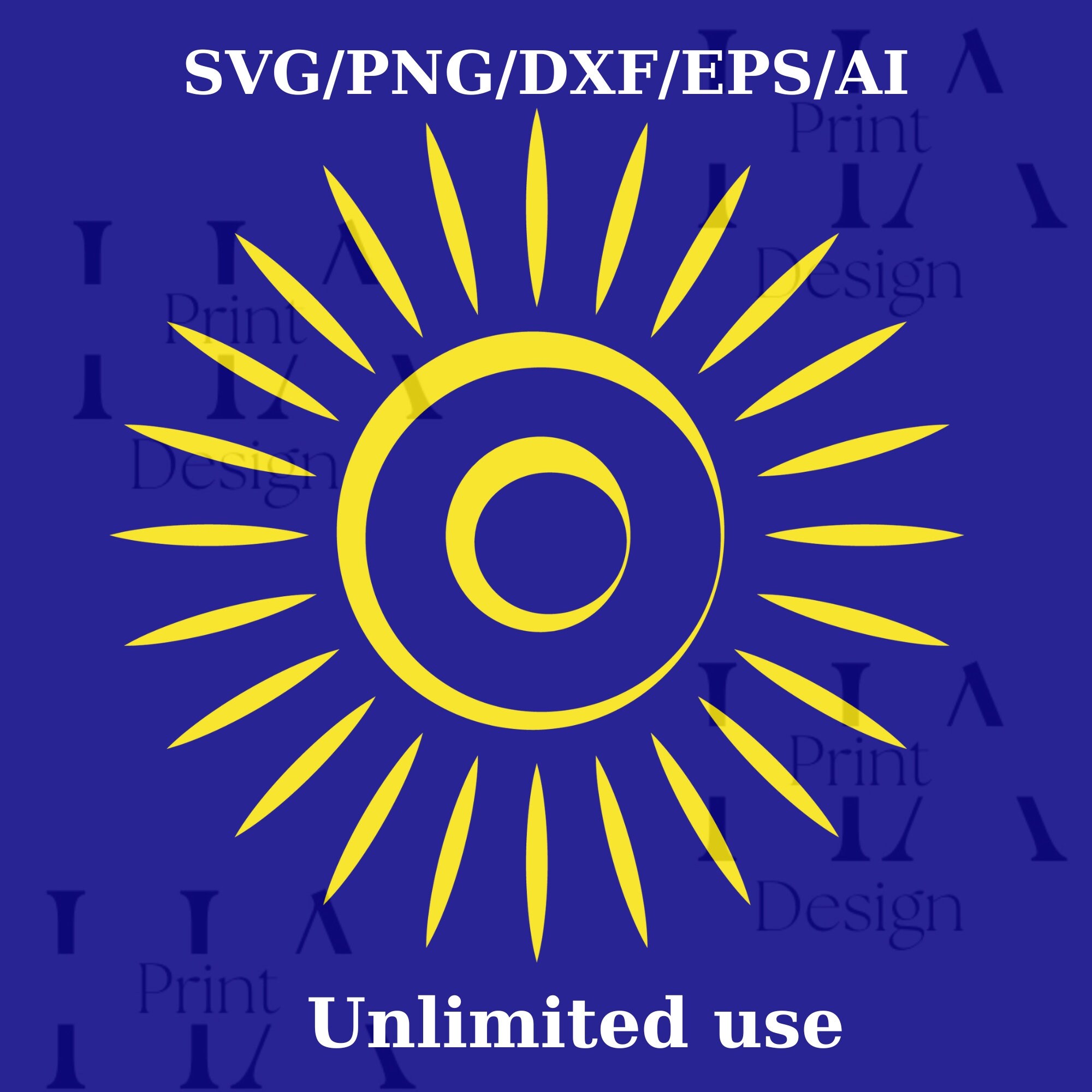 Sun Design Sun Graphic Sun Clipart Sun Illustration Sun Etsy