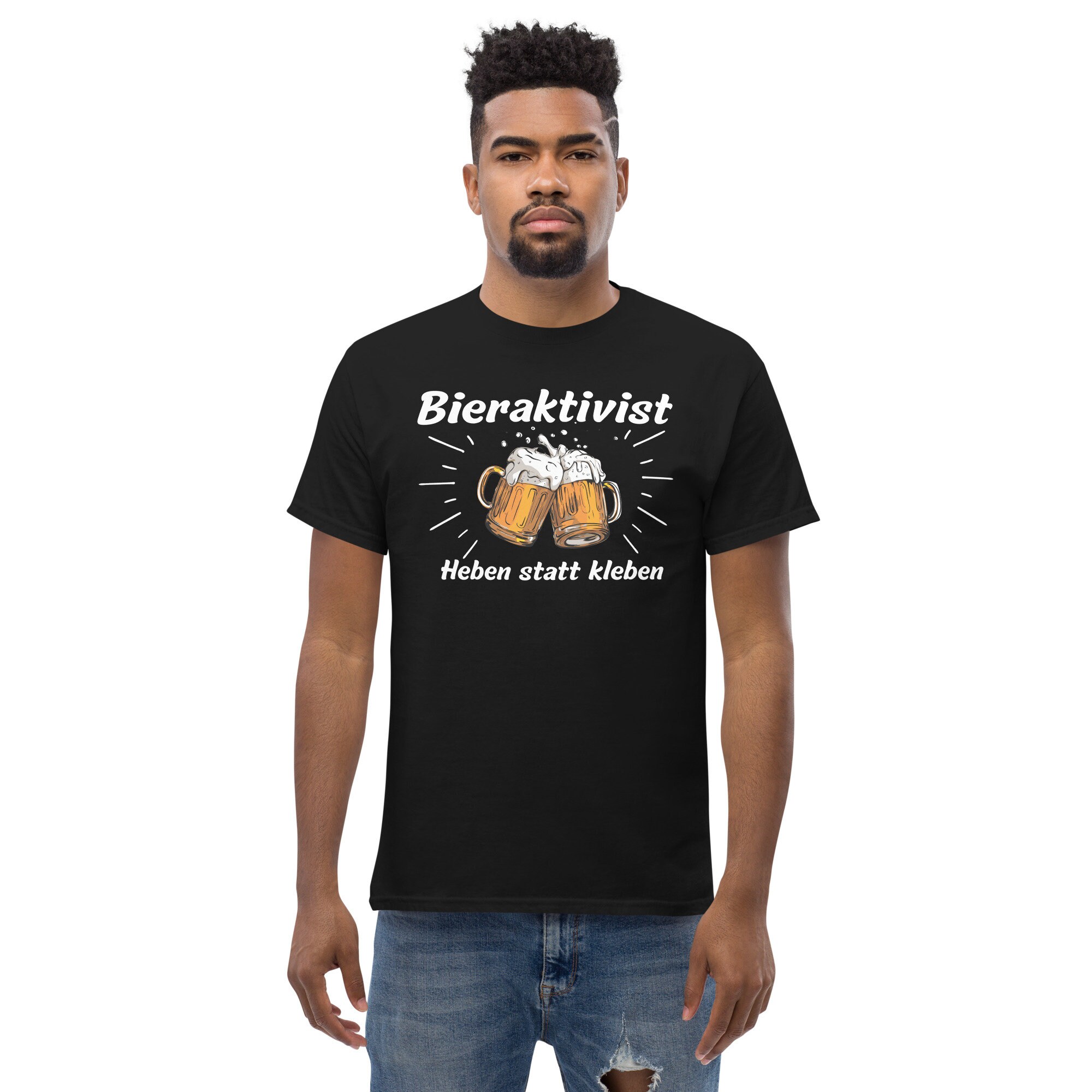 Bieraktivist Heben Statt Kleben, Party Tshirt for Man and Woman, Beer  Alcohol Shirt With Funny Saying 