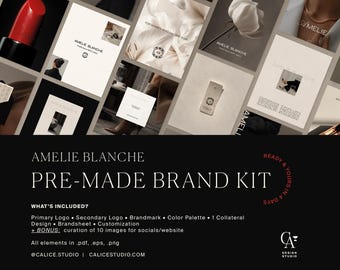 Identidad de marca semipersonalizada / Diseño de logotipo minimalista y elegante para empresaria / Kit de marca elegante