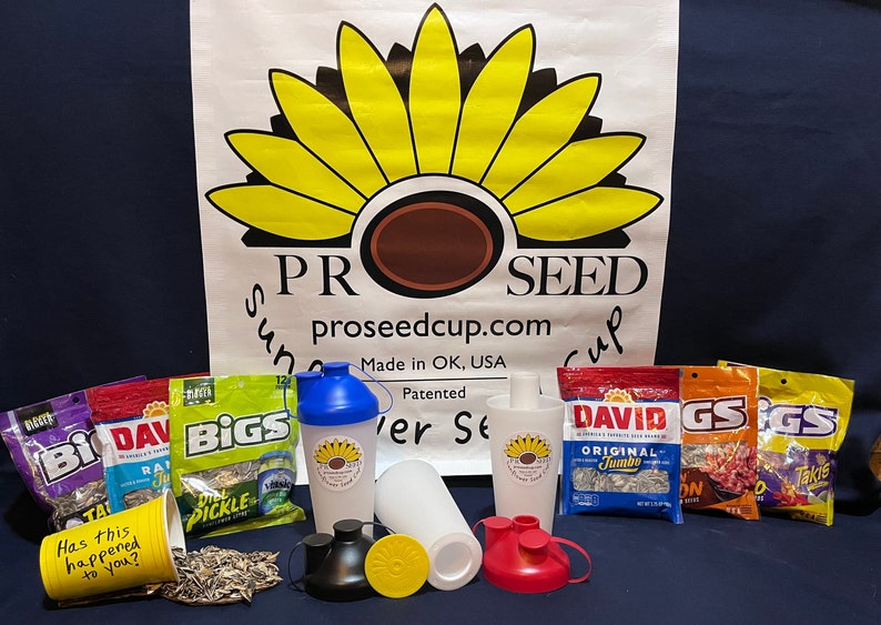 ProSeed® Sunflower Seed Cup with Seed Storage & Shell Disposal in One Cup patented. Also works with pistachios. Seeds are not included. image 5