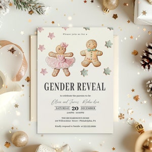 Winter Gender Reveal Invitation| Gender Reveal Party Invite | Christmas Gender Reveal Invititation | Editable  | Instant Download