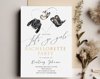 Dallas Bachelorette  Invitation Template | Living my best life |  Western  Bachelorette  | Let's go girls  Bachelorette  | Instant download