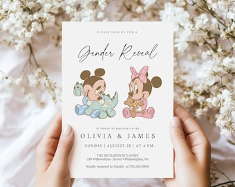 Mouse Gender Reveal Invitation (Digital Download)