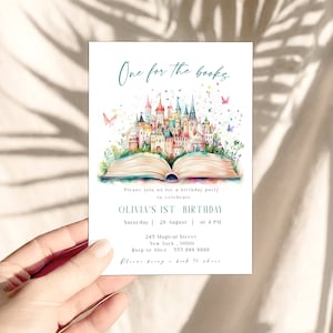 Chapter one birthday invitation | Storybook Birthday  | Book Birthday Invite  |Book Themed Birthday Party| First Chapter Party  | Editable