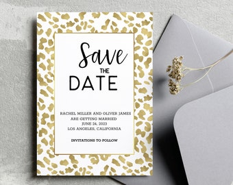 Gold  Save The Date Invitation