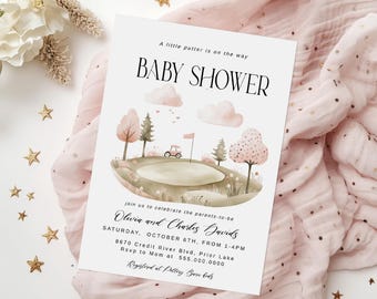 Golf Baby Shower Invitation | Watercolor Par-Tee Invite (Digital Download)